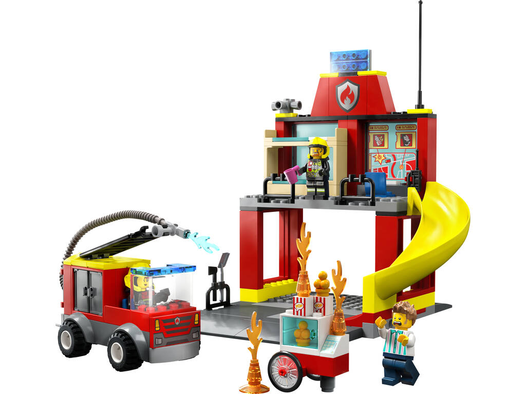Lego City Fire Caserne et camion de pompiers