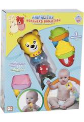 Brinquedo Para Beb� Set Chocalho e 3 Mordedores Sortido 22x7x7cm 0 - 4 anos