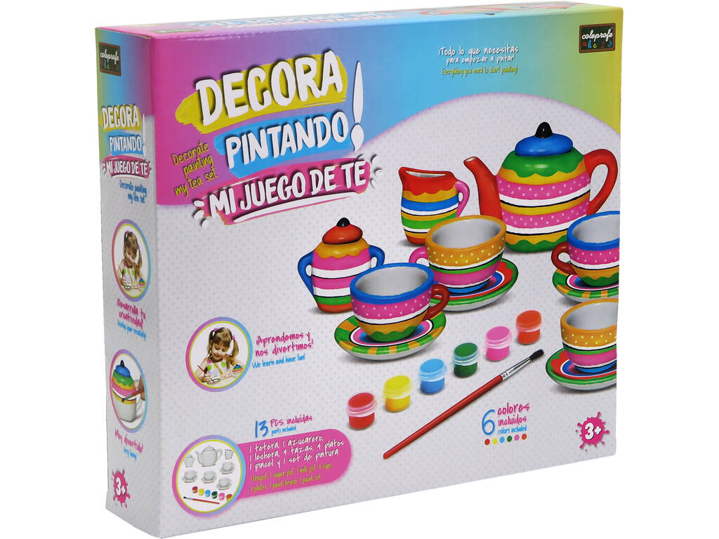 Set de Chá Para Pintar com Pinturas