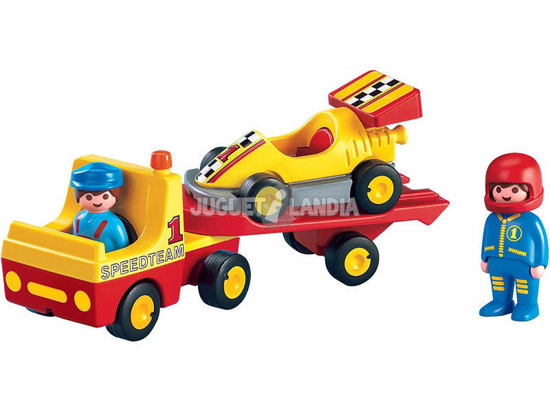 Playmobil 1.2.3 Carro de Corridas com Motorista e Camião 6761