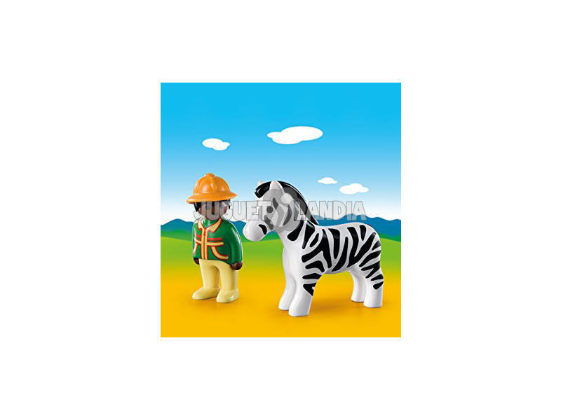 Playmobil 1.2.3 homem com zebra 9257