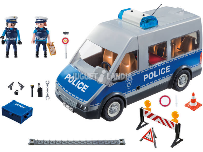 Playmobil Polícia Van Com Controle De Tráfego 9236