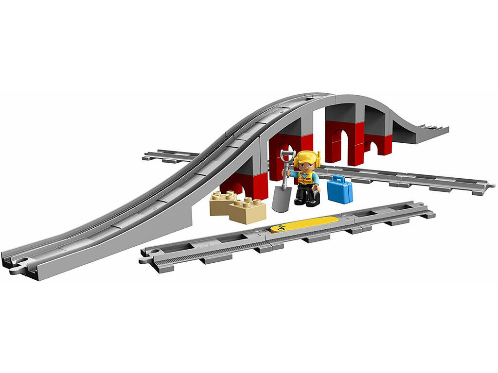 Lego Duplo Eisenbahnbrücke und Schienen 10872