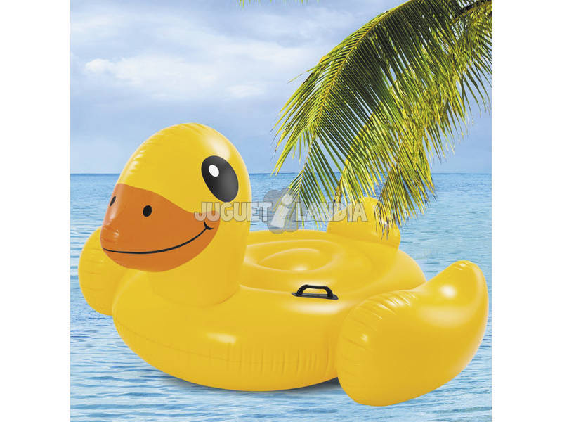 Aufblasbarer Schwimmreifen für Kinder gelbe Ente von 147x147x81 cm. Intex 57556
