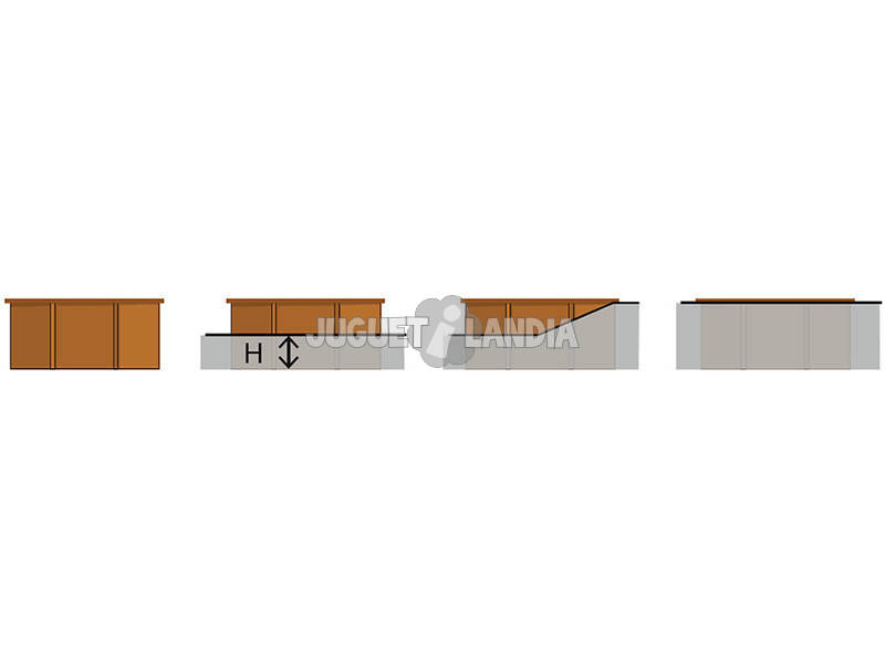 Piscina elevada madera rectangular Anise 900x300x146 cm Gre. 788031
