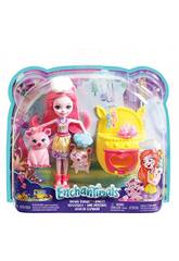 Enchantimals Dolcetti con le Amiche Bambola 2 Cuccioli Accessori Mattel FJJ28