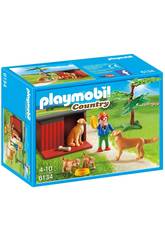Playmobil Enfant avec famille de golden retrievers