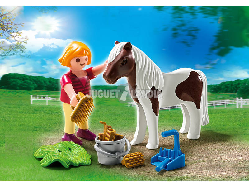  Playmobil Petite fille avec poney