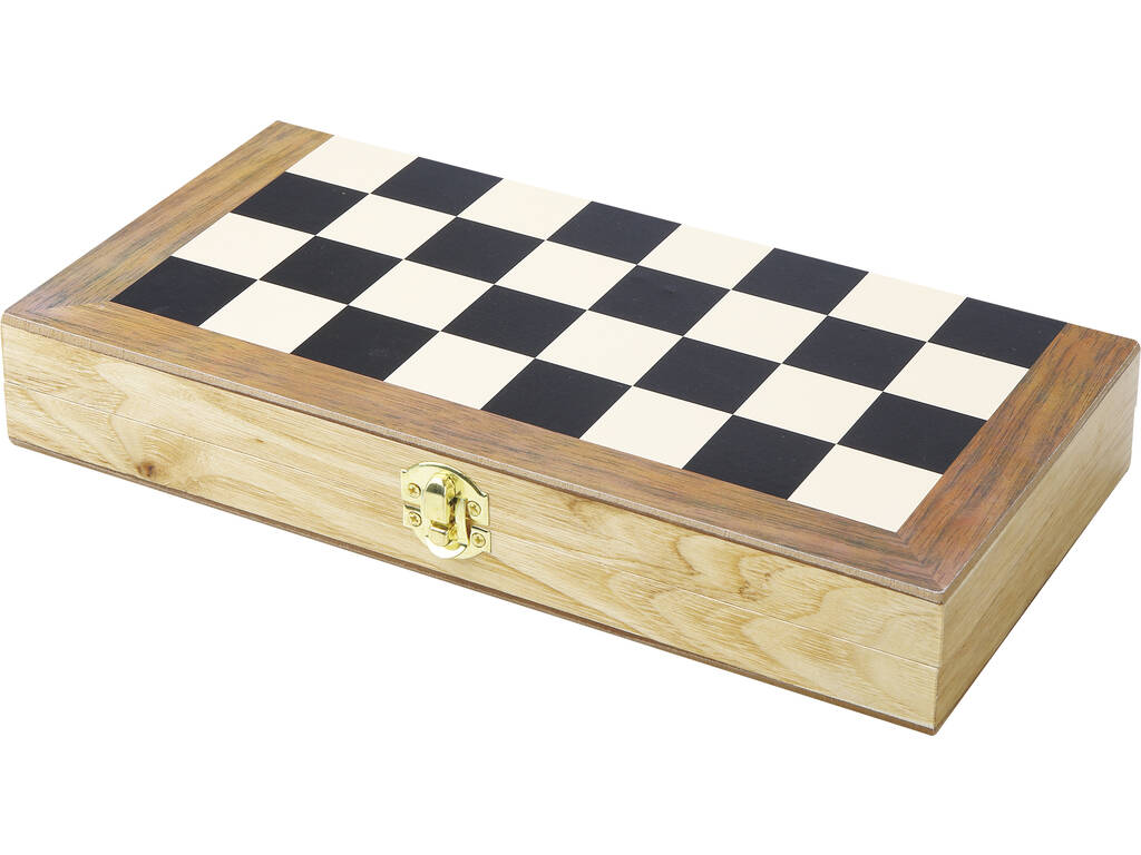 Holzschach mit Backgammon
