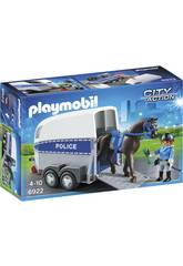Playmobil Policía Con Caballo y Remolque 6922
