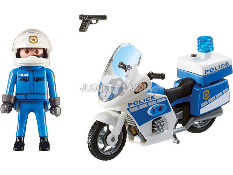 Playmobil Polícia Com Moto e Luzes Led 6923