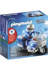 Playmobil Polícia Com Moto e Luzes Led 6923