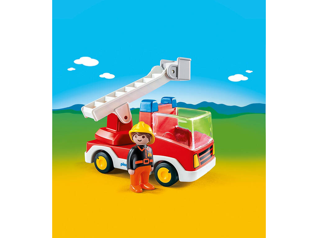 Playmobil 1,2,3 Autoscale Pompieri