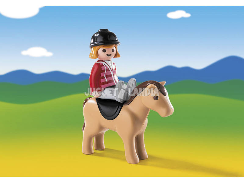 Playmobil 1,2,3 Cavaleiro com Cavalo 6973