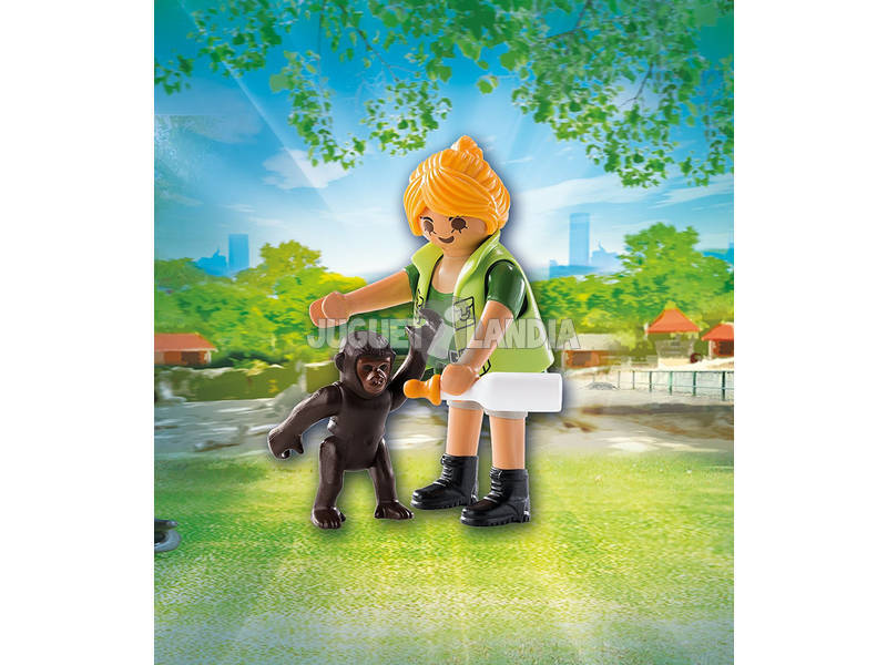 Playmobil Figure Soigneuse Avec Bébé Gorille