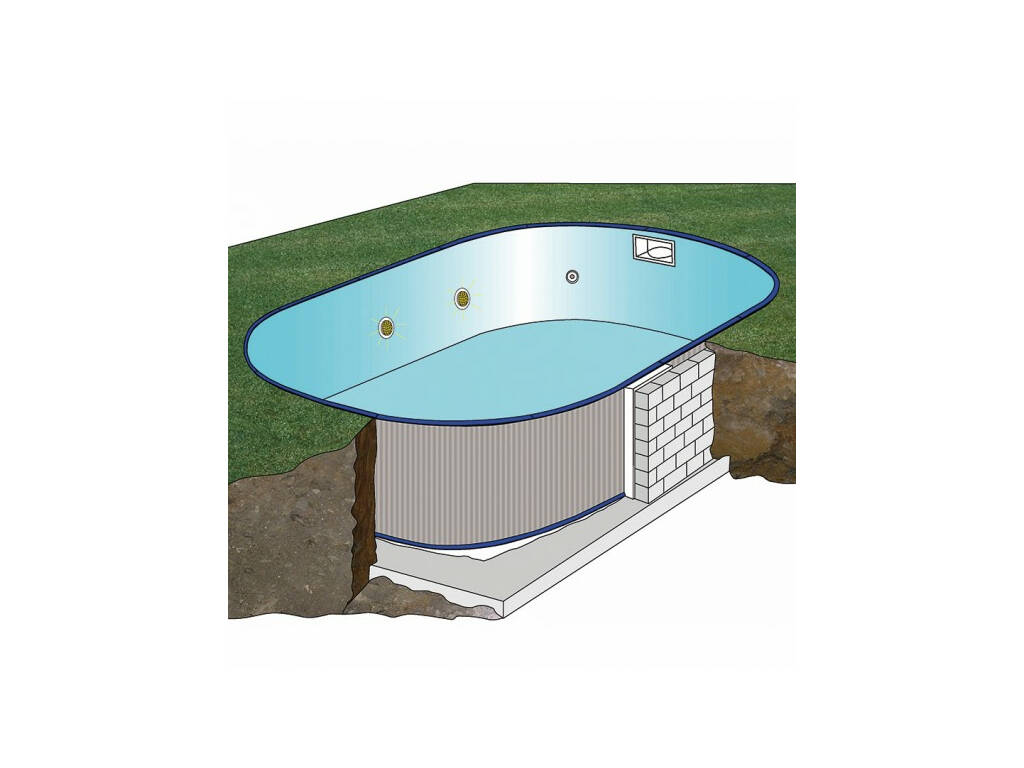 Eingebauter Pool Gre Moorea 800x400x150 cm. Gre KPEOV8059M