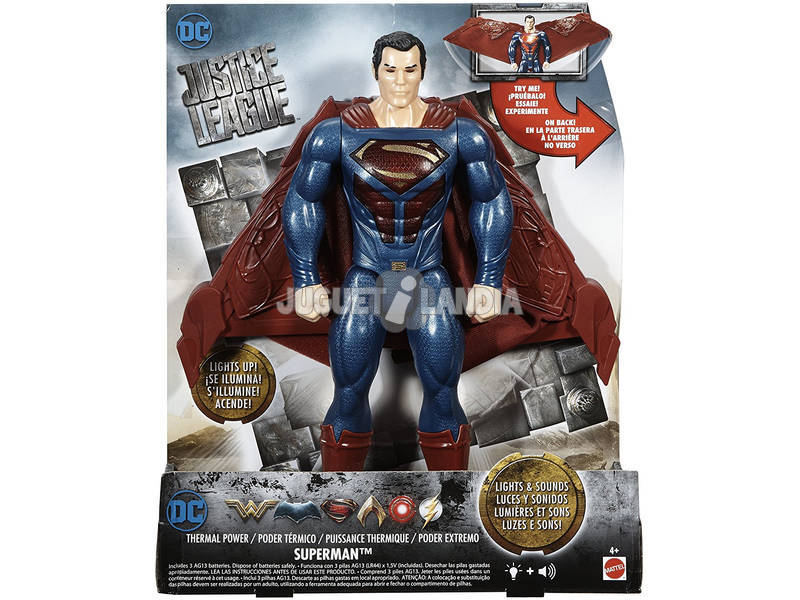 Justice League Figura Superman Thermal Power 30 cm Luci e suoni