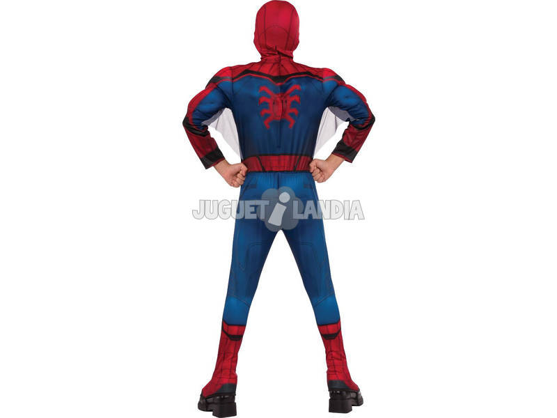 Kostümkind Spiderman mit Maske und muskulöser Brustgröße M