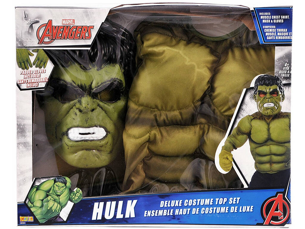Costume Bambino Hulk Petto con Maschera