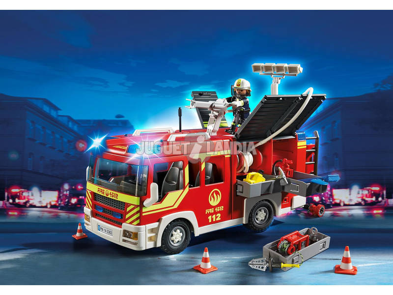Playmobil caminhão de bombeiros com luzes e sons
