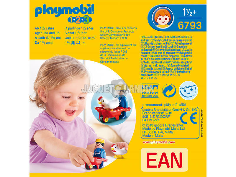
Playmobil 1.2.3 Bauer mit Schubkarre