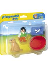 Playmobil 1.2.3 Fille avec Chien