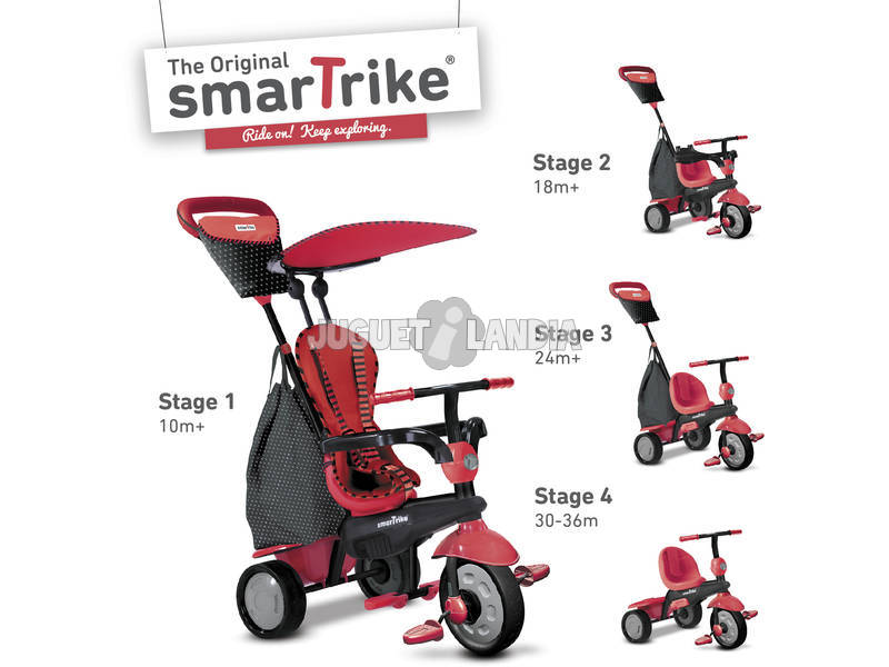 Tricycle Smart Trike Glow 4 en 1 Rouge