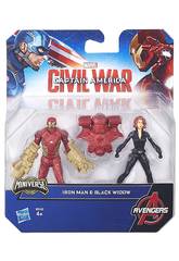 Capitaine América Pack 2 Figurines 6 cm Civil War