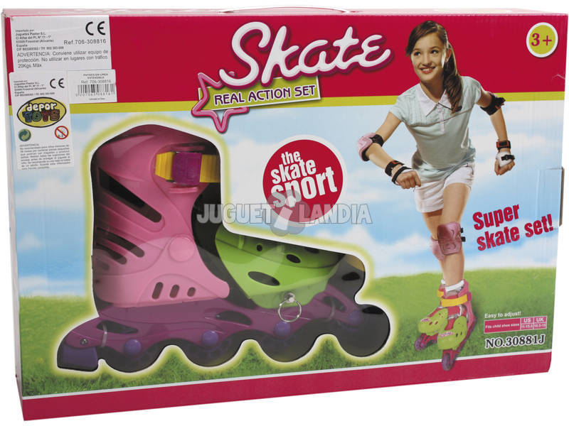 Inline-Skates Rosa Ausziehbar Größe 30-35