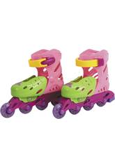 Pattini 4 Ruote In Linea Rosa Estensible T-30-35