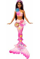 Barbie Flower Magic Mermaid Poupée sirène brune
