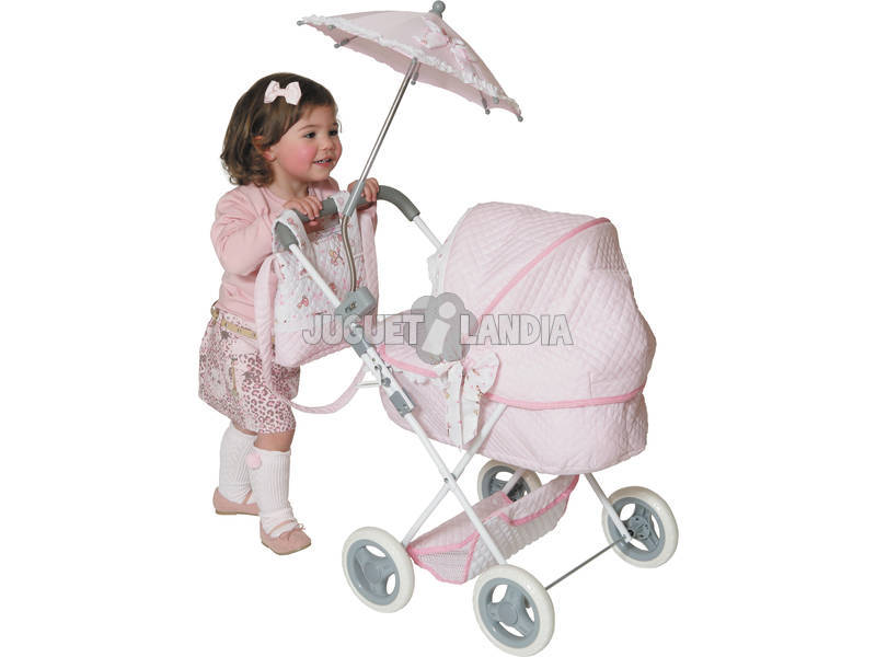 Passeggino Bambole con Borsa e ombrellino Rosa