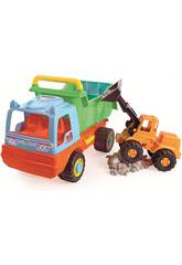 Camião Basculante e Escavadora de Brinquedo 