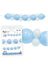 Guirlande avec de Ballons Célestes et Blancs Globolandia 5659