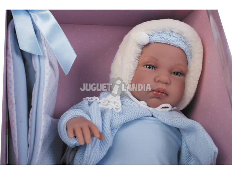 Poupée Nouveau-née Bébé Pleureux avec Porte-bébés 44 cm. Llorens 84421