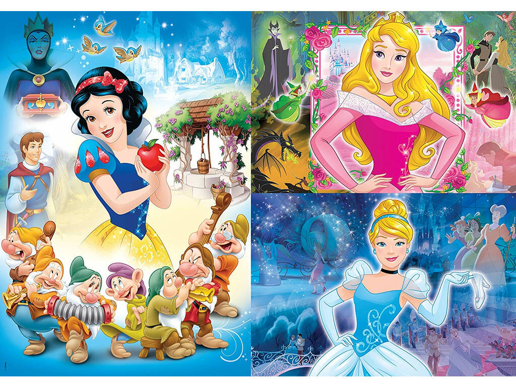 Disney Princess - 3x48 pezzi - Supercolor Puzzle Clementoni 25211