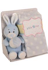 Coelho de Pel�cia 26 cm. Com Esfera e Cobertor Llopis 25420
