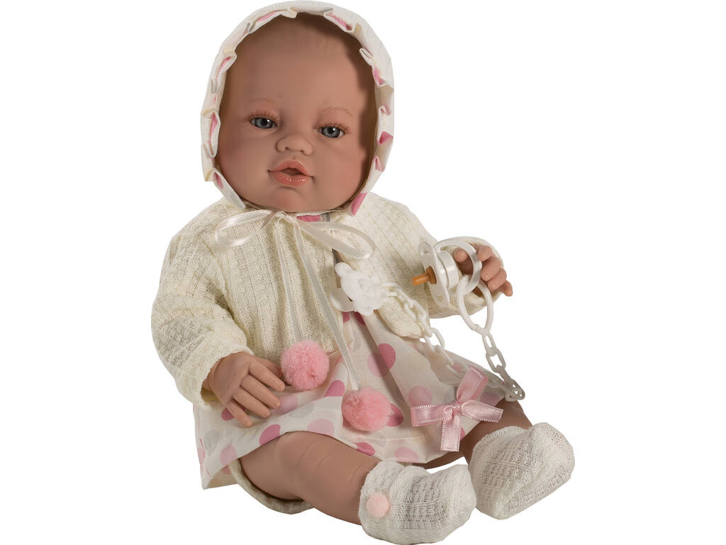 Puppe Neugeborenes 42 cm. Jacke Cremfarbig Berbesa 5112