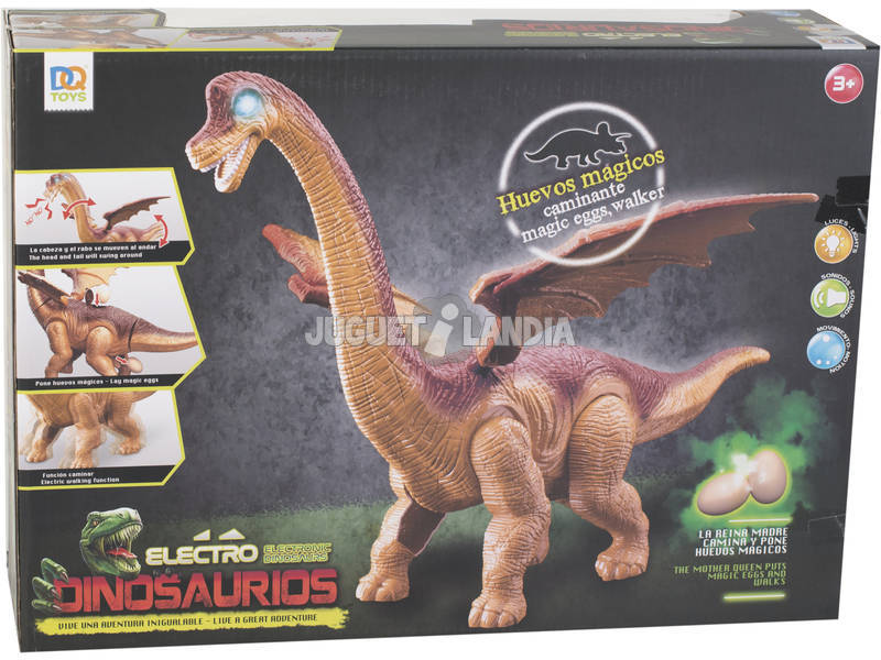 Dinosaurier 45 cm. Läufer mit Licht, Klängen und 3 Eier