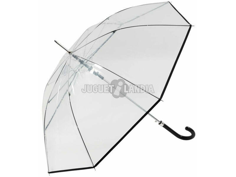 Regenschirm Automatik Transparent Frau 87 cm. 8 Windproof Stäbe