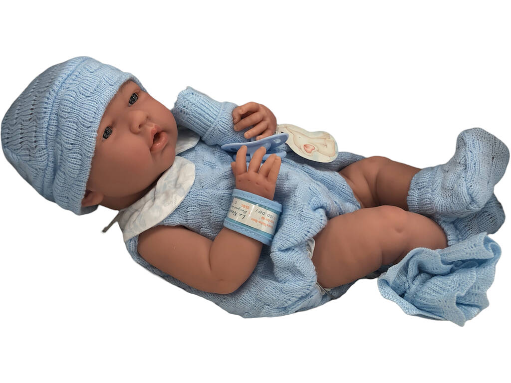 Neugeborene Puppe 38 cm. Blau JC Toys 18054
