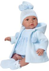 Puppe Leo 46 cm. Blauem Kleid Aseviel L 0181621