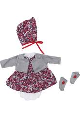 Vestido Mu�eca 36 cm. Flores Rojas y Grises Asivil 3403550