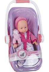 Boneca Beb� 35 cm. Com Cadeira de Viagem
