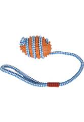 Jouet à Mordre Balle de Caoutchouc 9 cm avec Corde pour Animaux de Compagnie