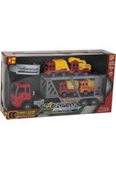 Camion � Friction 29 cm Porte V�hicules avec 4 V�hicules de Construction 7 cm