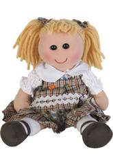 Boneca com Vestido de Xadrez 35 cm.
