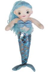 Sirena Blu Argento Bambola di pezza 50 cm 