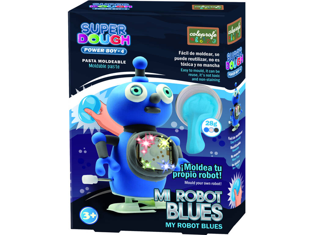 Forme deinen Roboter Blues mit formbaren Nudeln.