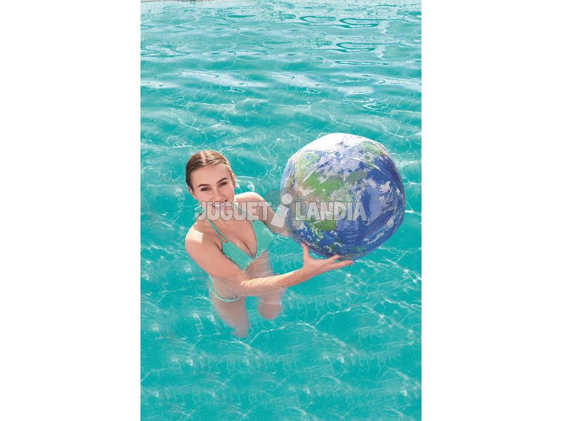 Aufblasbarer Ball 61 cm. Globus Erde LED-Licht Bestway 31045